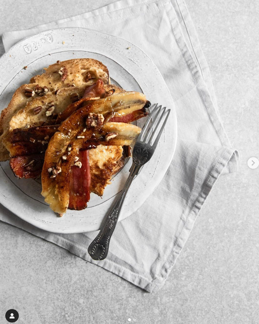 Sourdough French Toast - With caramelised Bananas and Walnuts