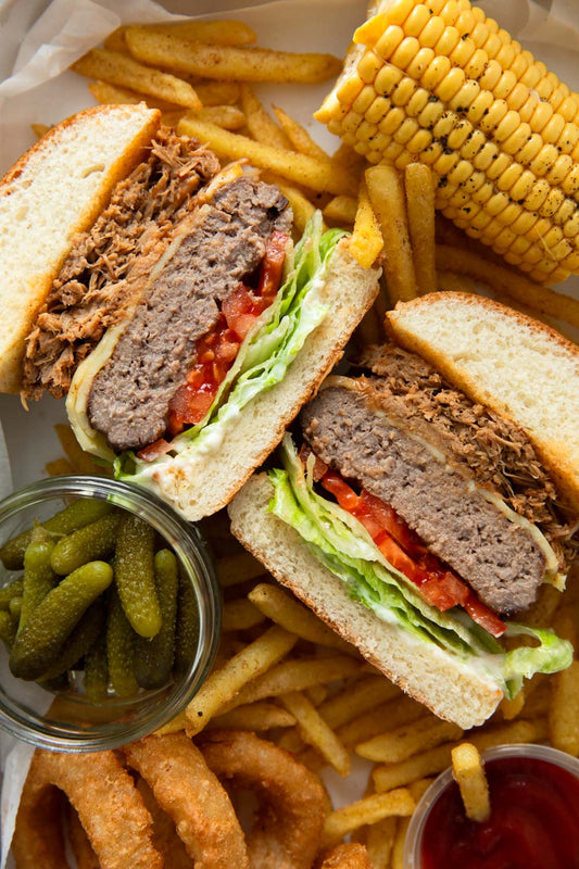 Loaded Beef & Pulled Pork Burger