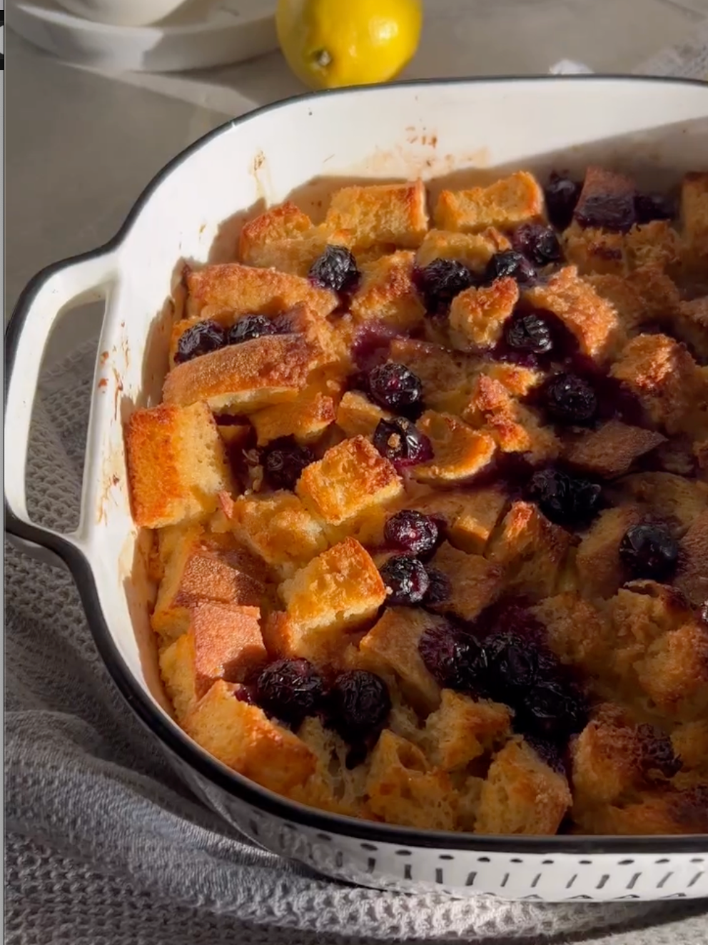 Bright and Citrusy: Blueberry and Lemon Sourdough Pudding