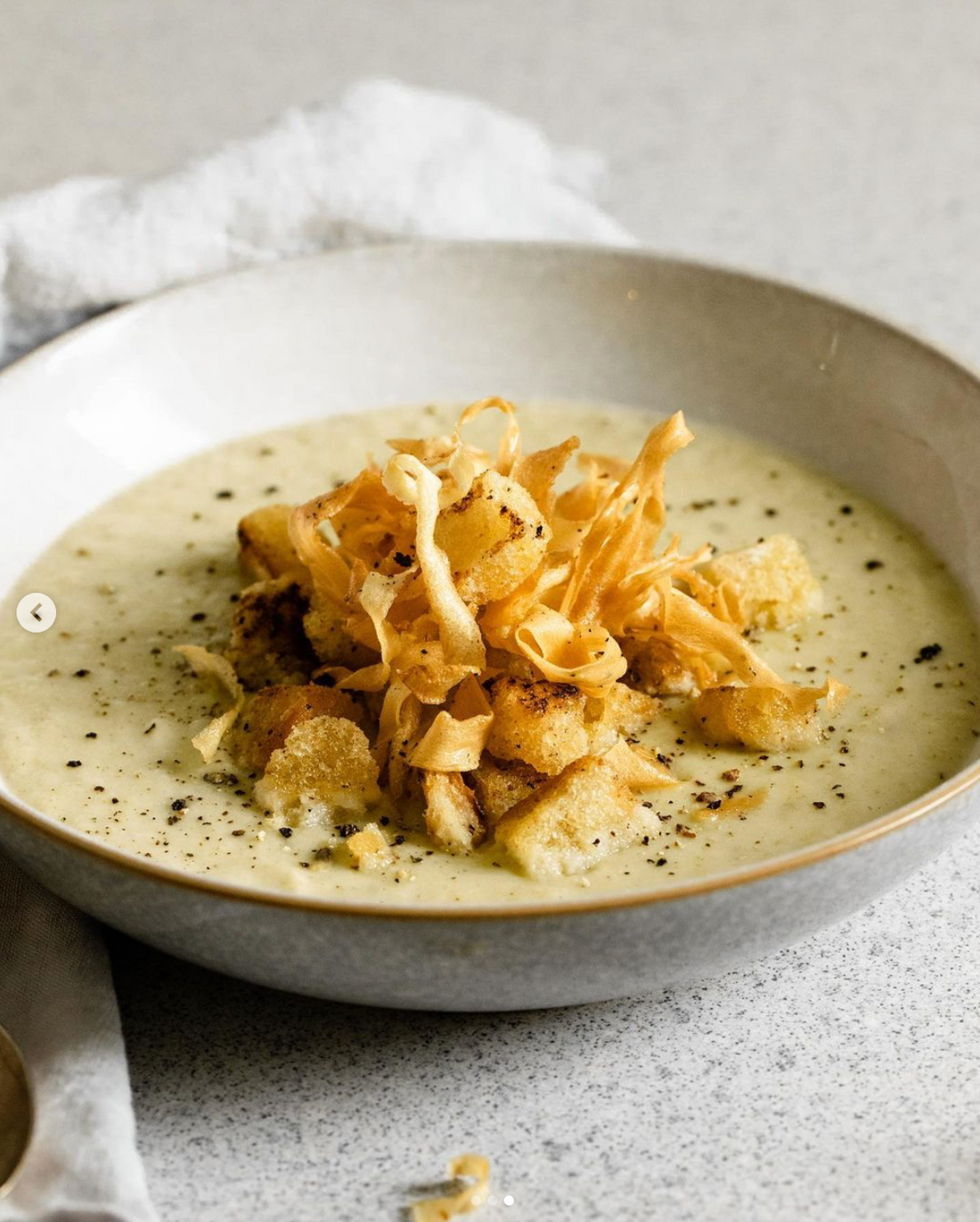 Celeriac Soup Recipe with Rosemary Focaccia Croutons