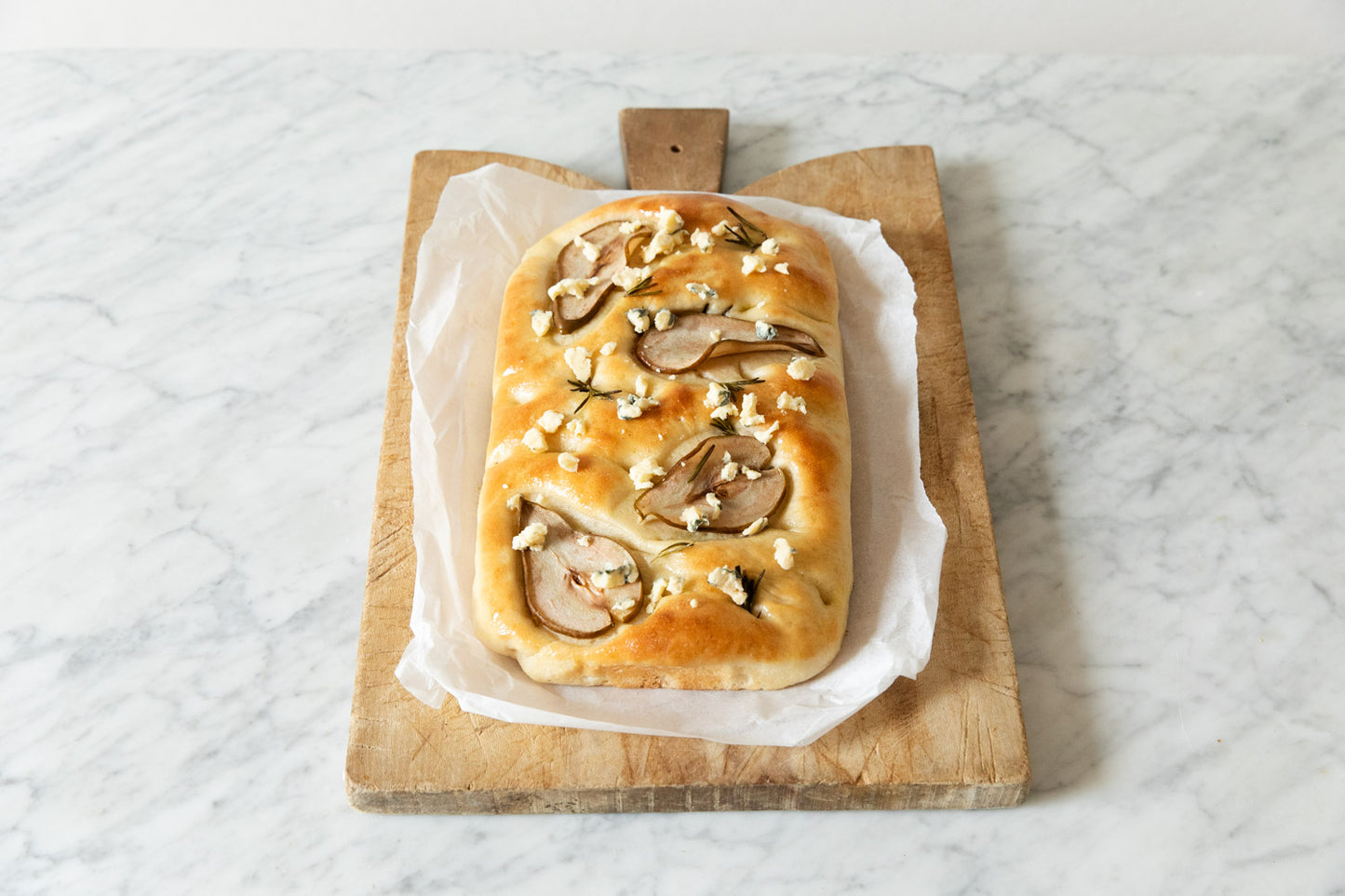 Pear, Rosemary and Cornish Blue Focaccia