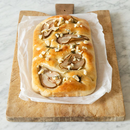Pear, Rosemary and Cornish Blue Focaccia